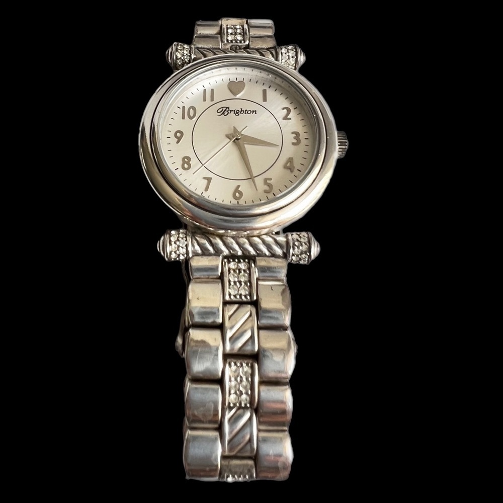 Brighton Highland Park watch. Beautiful silver plated with Swarovski crystals